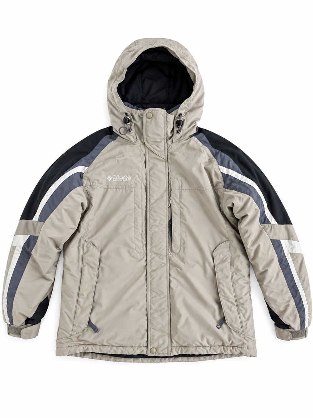 Columbia Y2K Vintage Colorblock Insulated Ski Jacket Hooded Winter Parka Medium